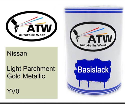 Nissan, Light Parchment Gold Metallic, YV0: 500ml Lackdose, von ATW Autoteile West.